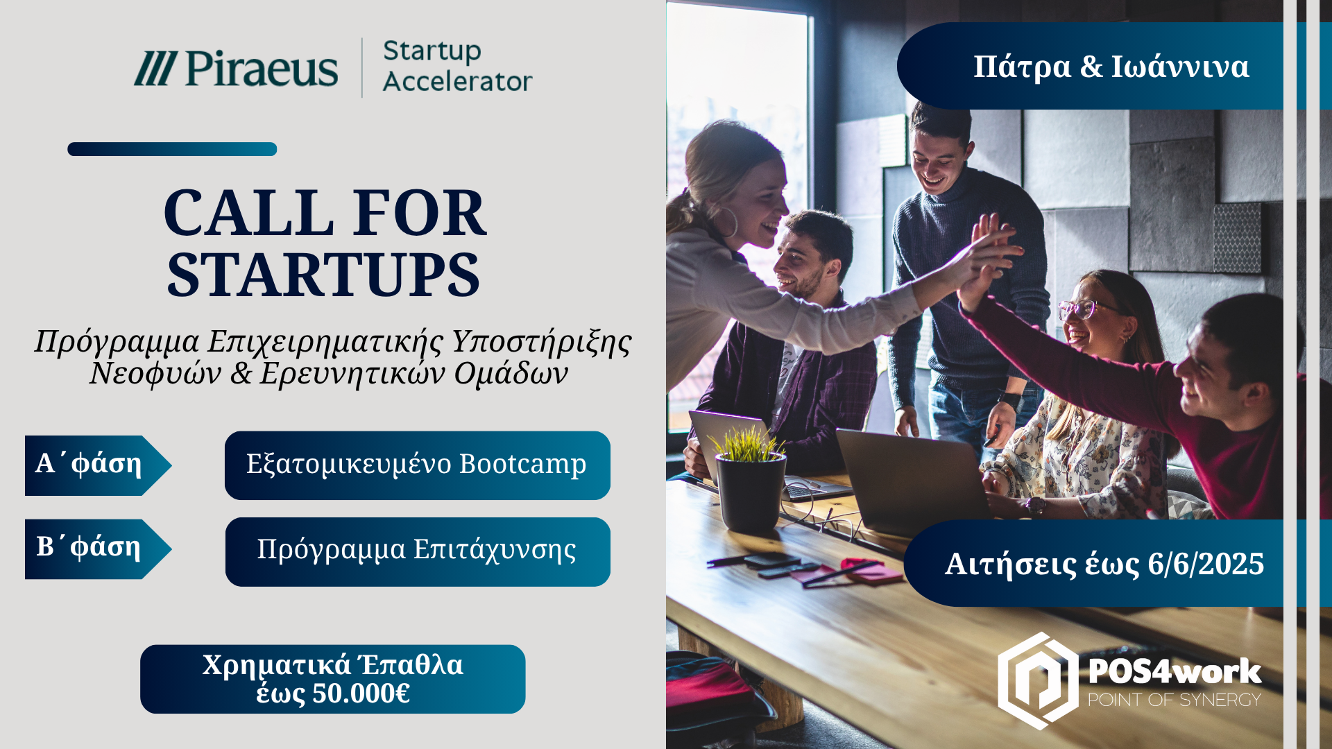 Open Call: Πρόγραμμα Επιχειρηματικής Υποστήριξης | Piraeus Startup Accelerator