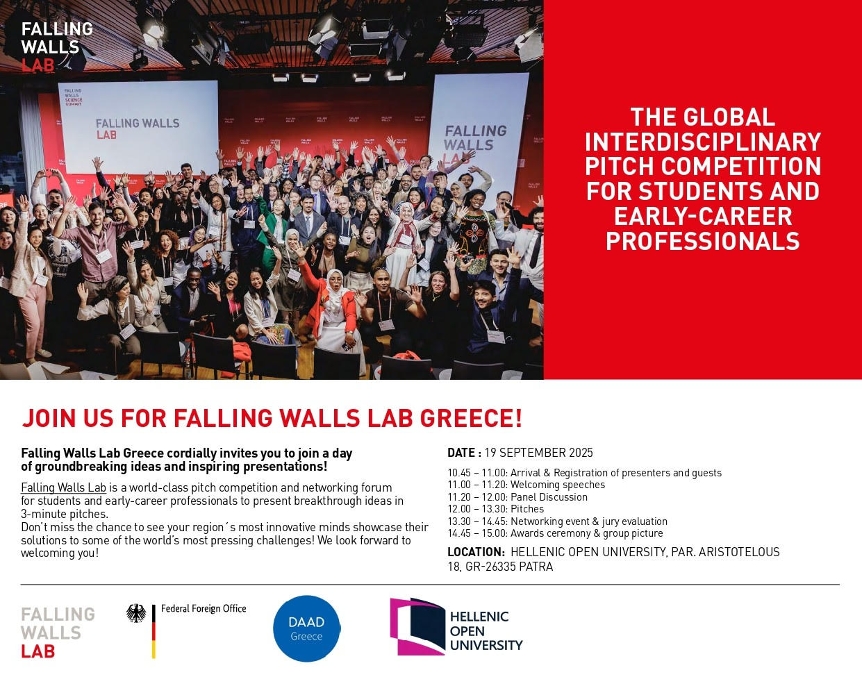 Invitation: Falling Walls Lab Greece 19.09.25